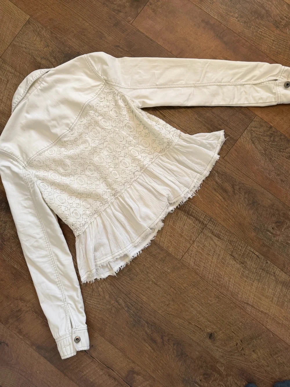 Free People Denim Jacket with Lace - Picture 8 of 10